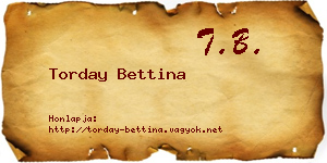 Torday Bettina névjegykártya